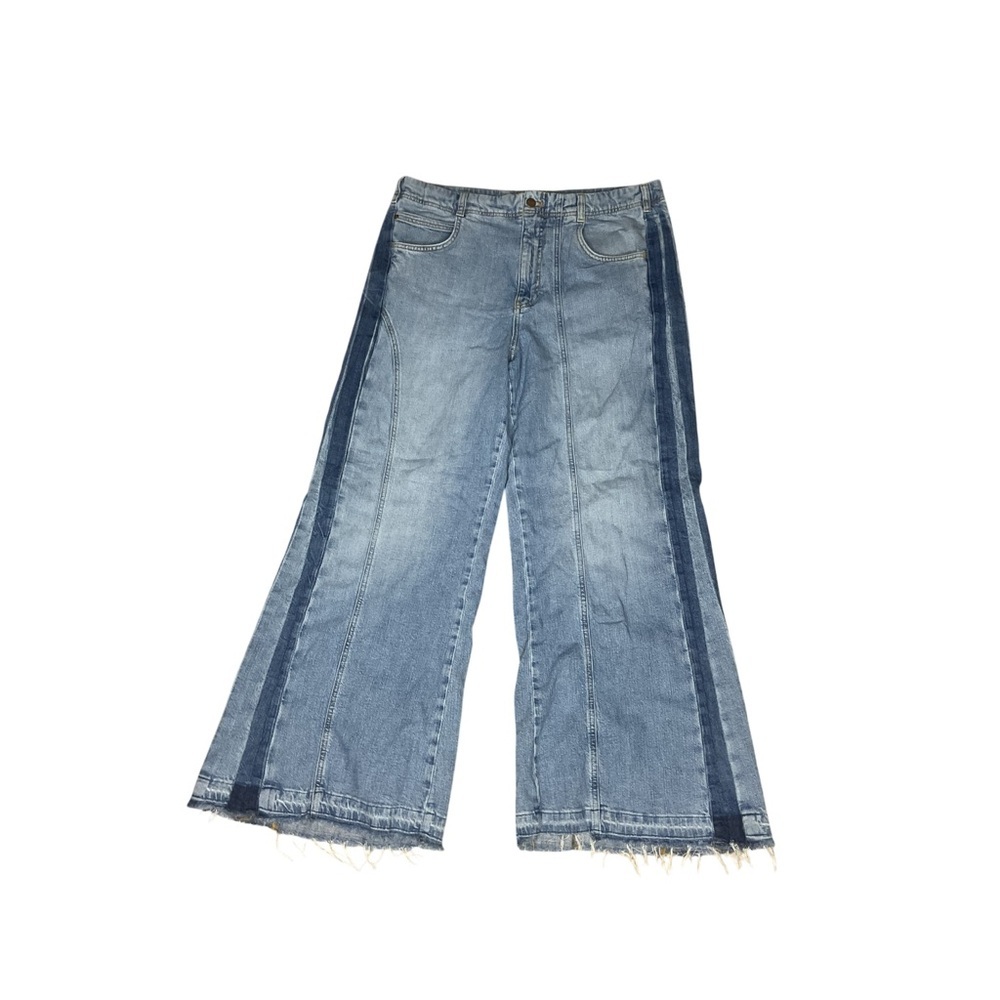 Pilcro Anthropologie Wide Leg Jeans Raw Hem Women’s Denim